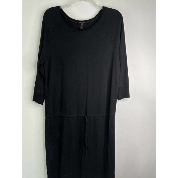 Pl Movement by Pink Lotus Mini Dress Drawstring Waist Black Size Large - Picture 1 of 9